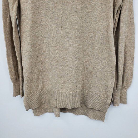Loft Ann Taylor Cowl Neck Women's Tan Pullover Sweater Size Medium - Picture 7 of 11